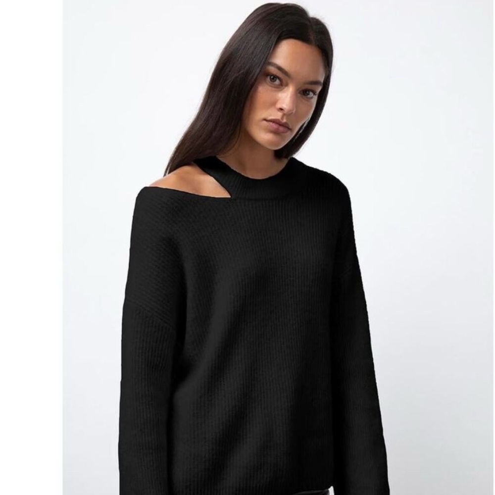 Rails Black Off-the-Shoulder Sweater